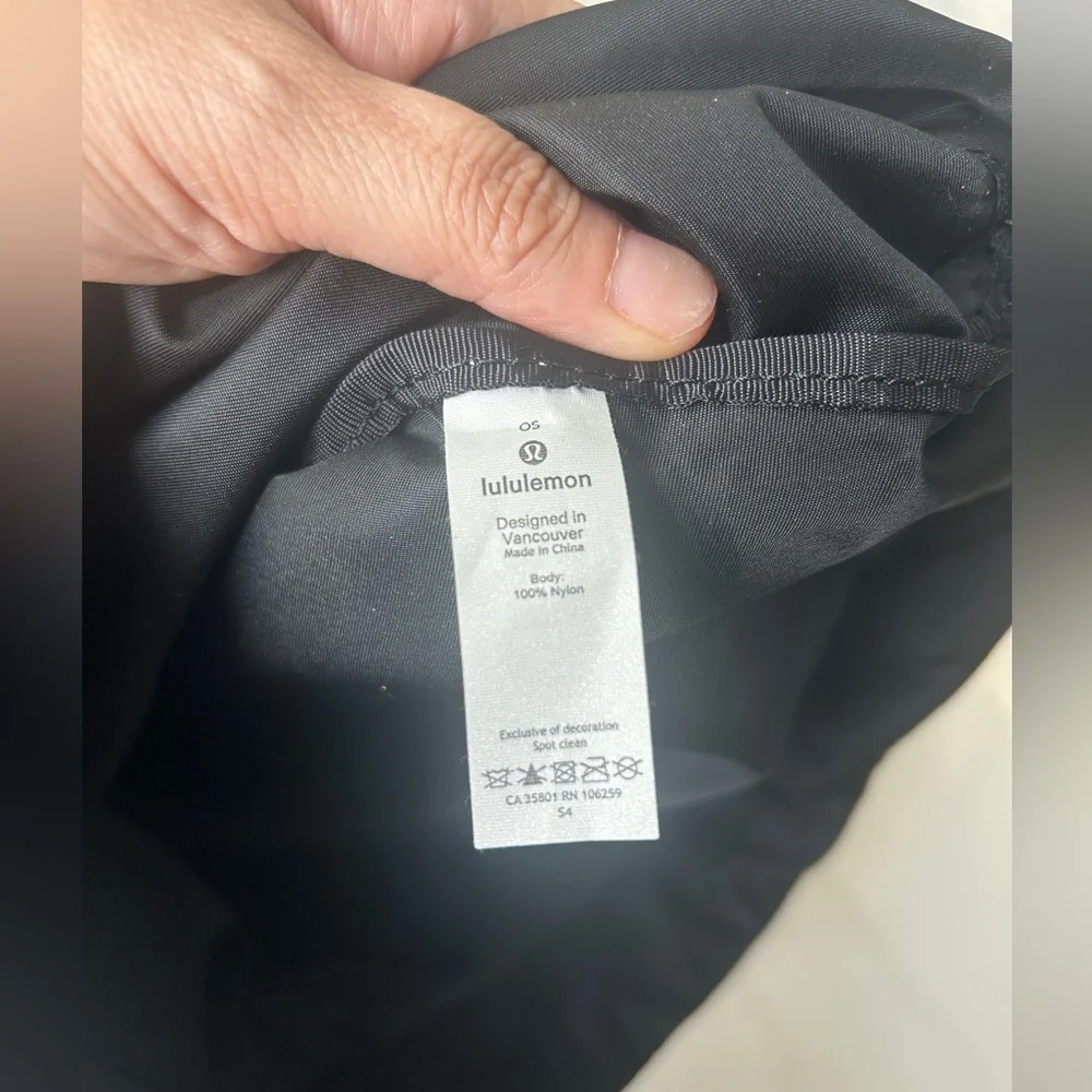 lululemon Seawheeze Black nylon Drawstring back pack Gym Bag